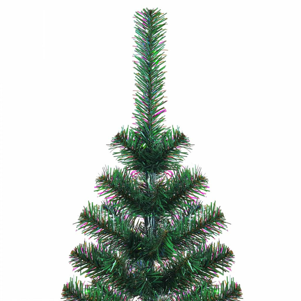 Produktbild för Konstgjord Förbelyst Julgran Grön 150 cm PVC och metall