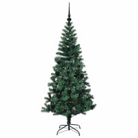 Produktbild för Konstgjord Förbelyst Julgran Grön 150 cm PVC och metall