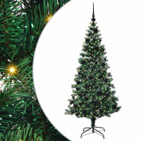 Produktbild för Konstgjord Förbelyst Julgran Grön 180 cm PVC och metall