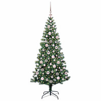 Produktbild för Konstgjord Förbelyst Julgran Grön 180 cm PVC och metall