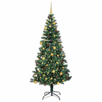Produktbild för Konstgjord Förbelyst Julgran Grön 210 cm PVC och metall
