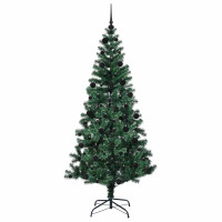 Produktbild för Konstgjord Förbelyst Julgran Grön 210 cm PVC och metall