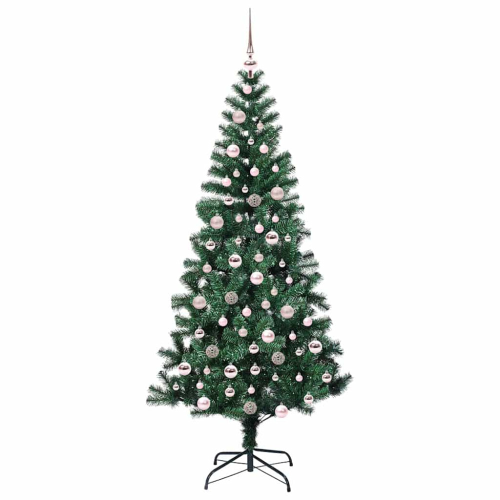 Produktbild för Konstgjord Förbelyst Julgran Grön 210 cm PVC och metall