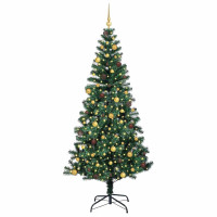 Produktbild för Konstgjord Förbelyst Julgran Grön 240 cm PVC och metall