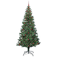 Produktbild för Konstgjord Förbelyst Julgran Grön 240 cm PVC och metall