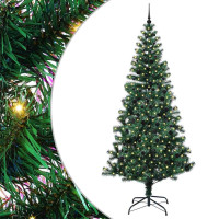 Produktbild för Konstgjord Förbelyst Julgran Grön 240 cm PVC och metall