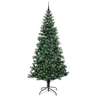 Produktbild för Konstgjord Förbelyst Julgran Grön 240 cm PVC och metall