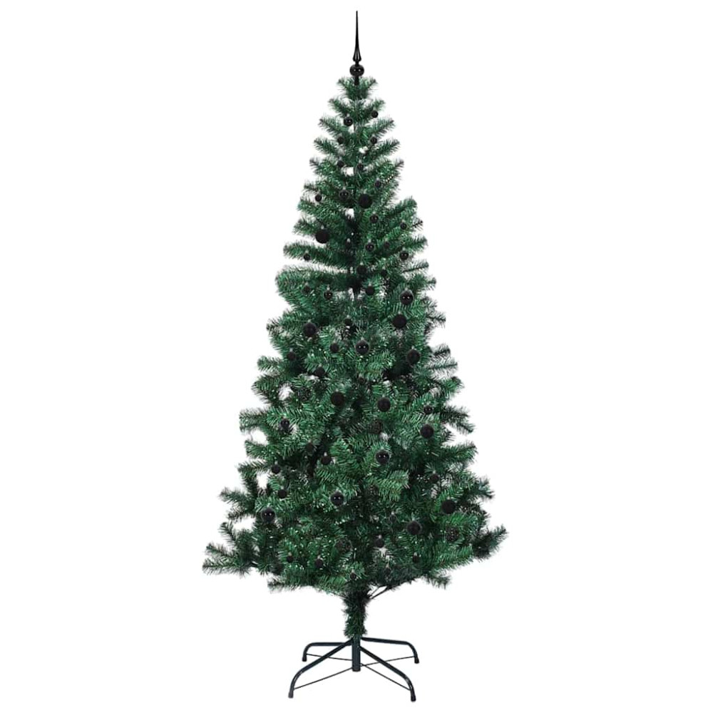 Produktbild för Konstgjord Förbelyst Julgran Grön 240 cm PVC och metall