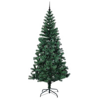 Produktbild för Konstgjord Förbelyst Julgran Grön 240 cm PVC och metall