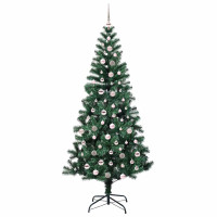 Produktbild för Konstgjord Förbelyst Julgran Grön 240 cm PVC och metall
