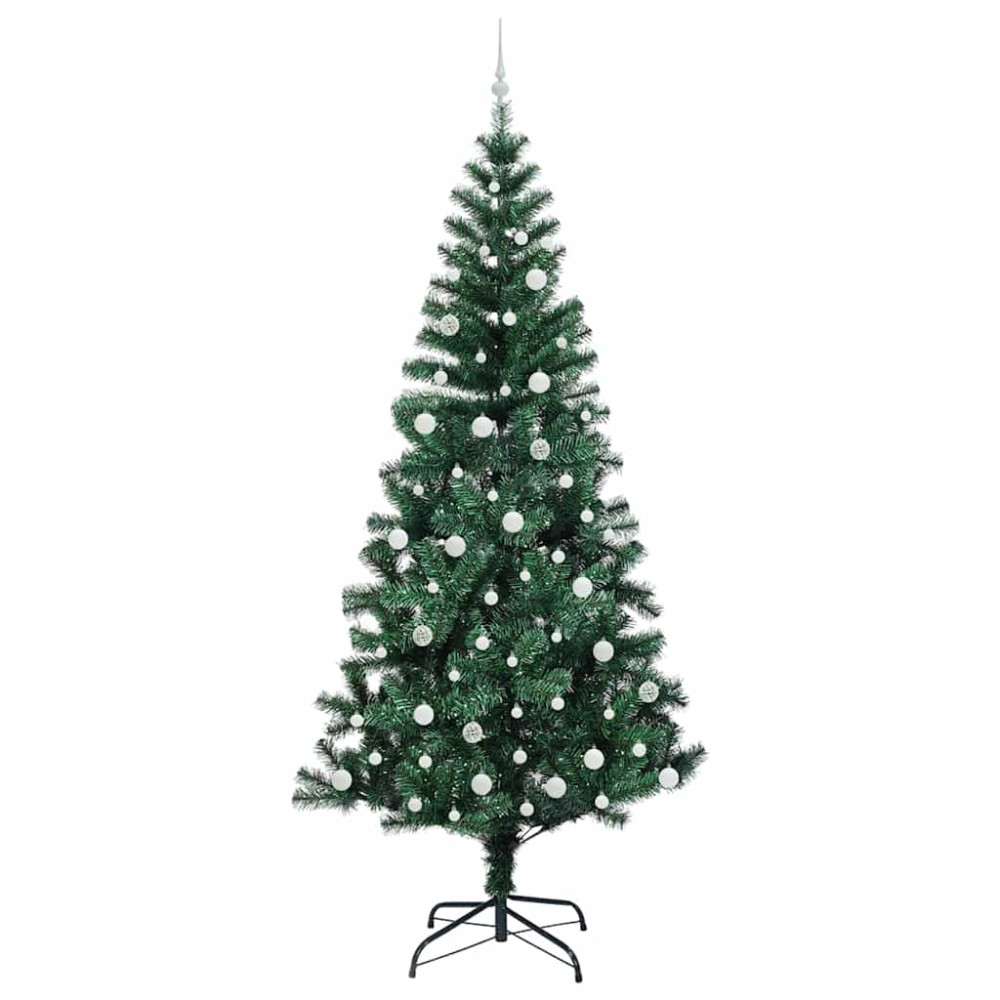 Produktbild för Konstgjord Förbelyst Julgran Grön 240 cm PVC och metall