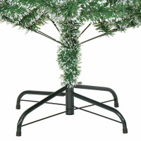 Produktbild för Konstgjord Julgran Snöflockad med LED Ljus Grön och Vit 210 cm