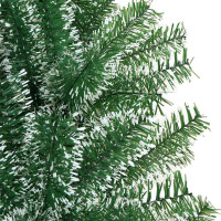 Produktbild för Konstgjord Julgran Snöflockad med LED Ljus Grön och Vit 240 cm