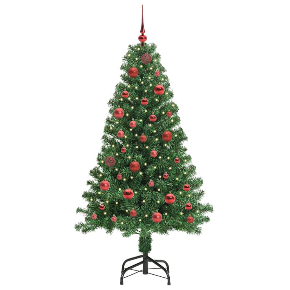 Produktbild för Konstgjord julgran Grön 150 cm PVC och Stål och Plast