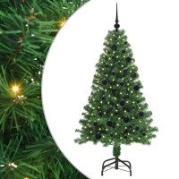Produktbild för Konstgjord julgran Grön 150 cm PVC och Stål och Plast