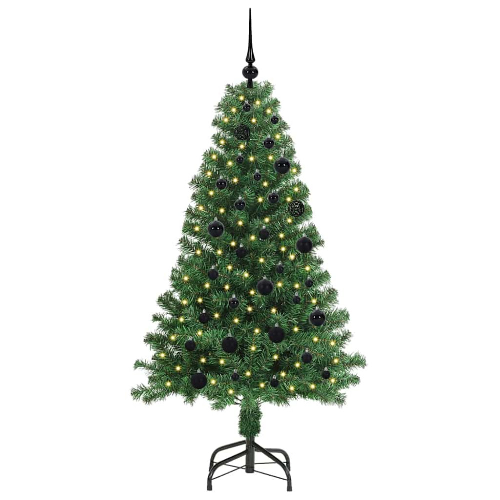 Produktbild för Konstgjord julgran Grön 150 cm PVC och Stål och Plast