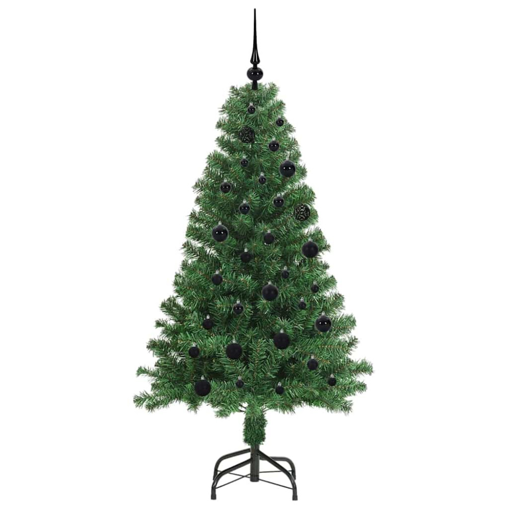 Produktbild för Konstgjord julgran Grön 150 cm PVC och Stål och Plast