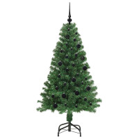 Produktbild för Konstgjord julgran Grön 150 cm PVC och Stål och Plast