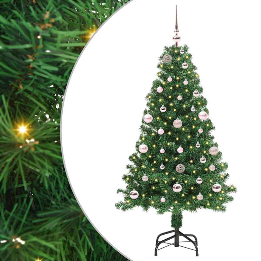 Produktbild för Konstgjord julgran Grön 150 cm PVC och Stål och Plast