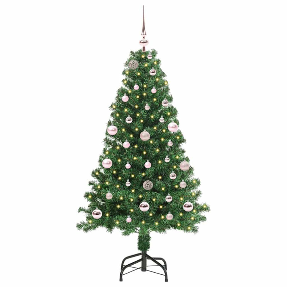 Produktbild för Konstgjord julgran Grön 150 cm PVC och Stål och Plast
