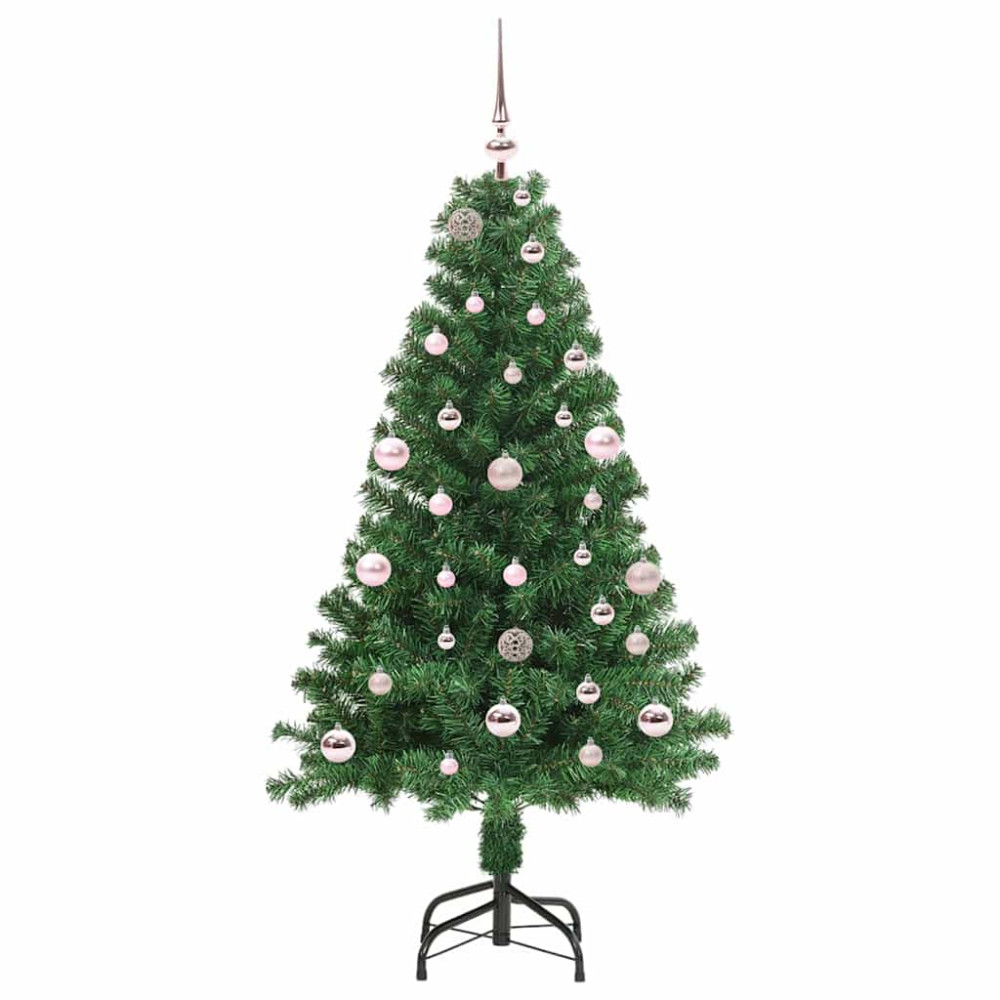 Produktbild för Konstgjord julgran Grön 150 cm PVC och Stål och Plast