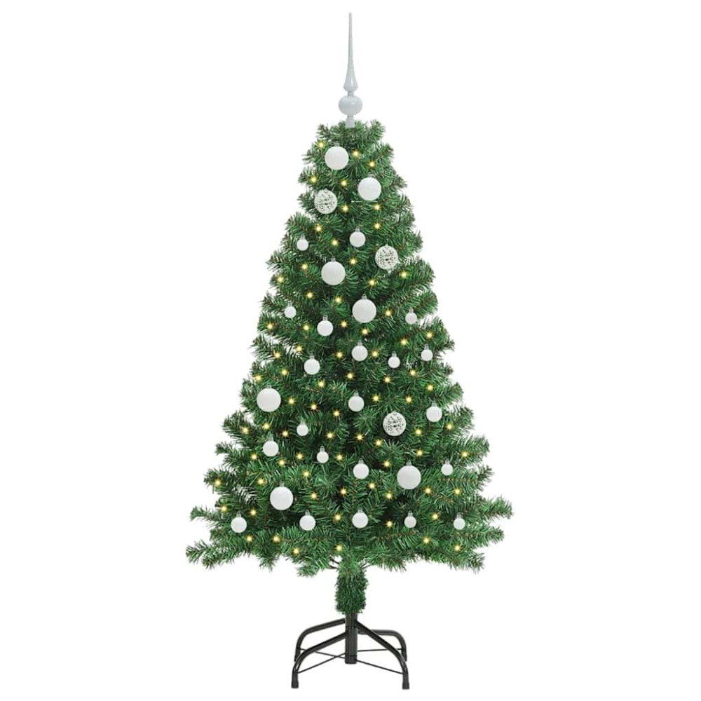 Produktbild för Konstgjord julgran Grön 150 cm PVC och Stål och Plast