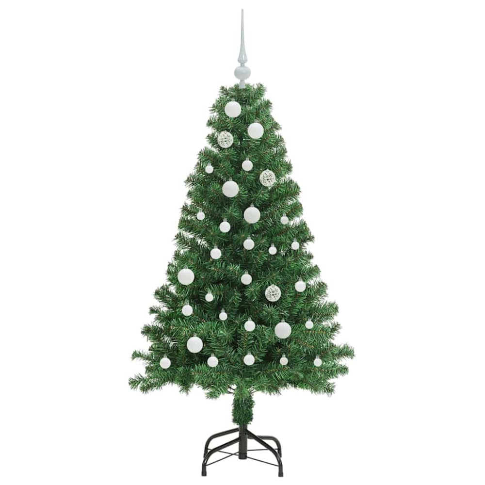 Produktbild för Konstgjord julgran Grön 150 cm PVC och Stål och Plast