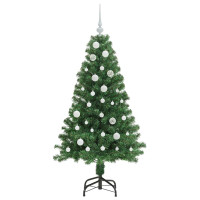 Produktbild för Konstgjord julgran Grön 150 cm PVC och Stål och Plast