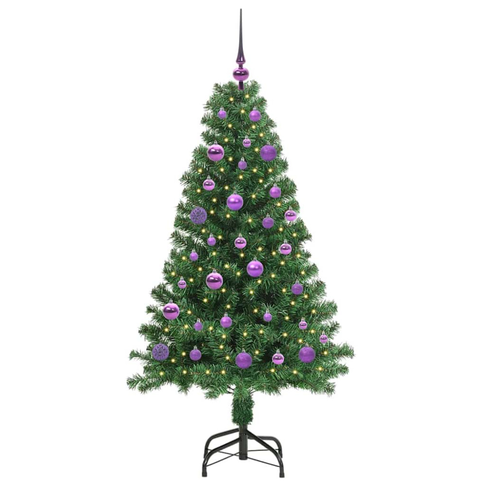 Produktbild för Konstgjord julgran Grön 150 cm PVC och Stål och Plast