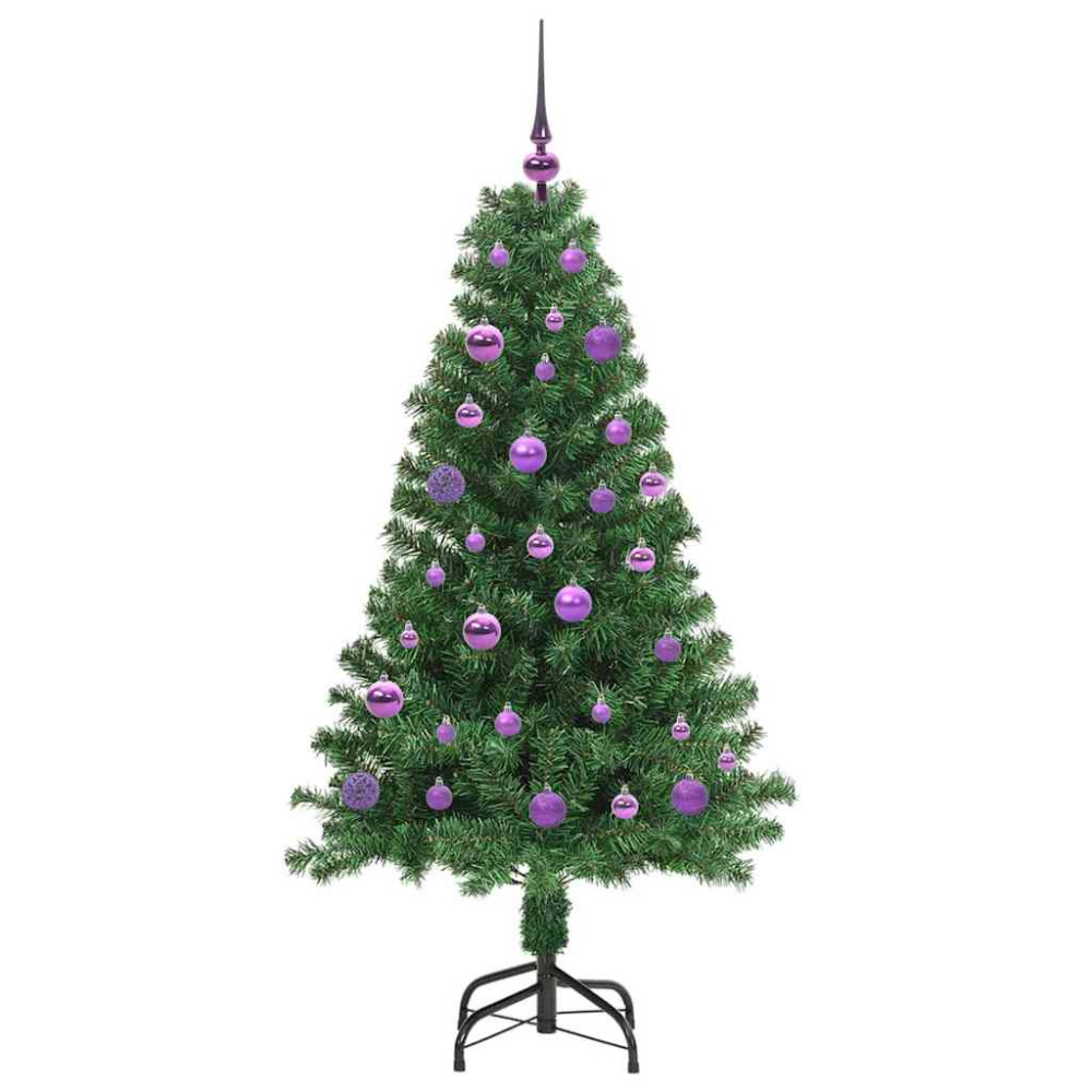 Produktbild för Konstgjord julgran Grön 150 cm PVC och Stål och Plast