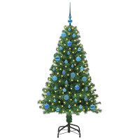 Produktbild för Konstgjord julgran Grön 150 cm PVC och Stål och Plast
