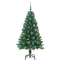 Produktbild för Konstgjord julgran Grön 150 cm PVC och Stål och Plast