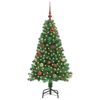 Produktbild för Konstgjord julgran Grön 150 cm PVC och Stål och Plast