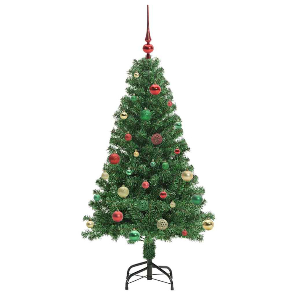 Produktbild för Konstgjord julgran Grön 150 cm PVC och Stål och Plast