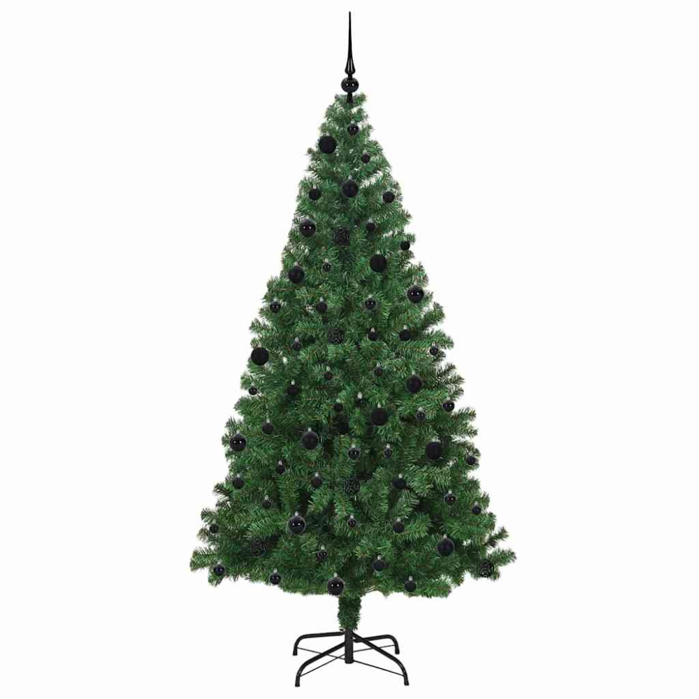 Produktbild för Konstgjord julgran Grön 210 cm PVC och Stål och Plast