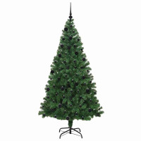 Produktbild för Konstgjord julgran Grön 210 cm PVC och Stål och Plast