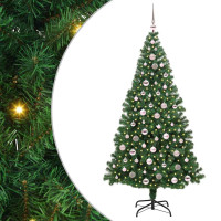 Produktbild för Konstgjord julgran Grön 210 cm PVC och Stål och Plast