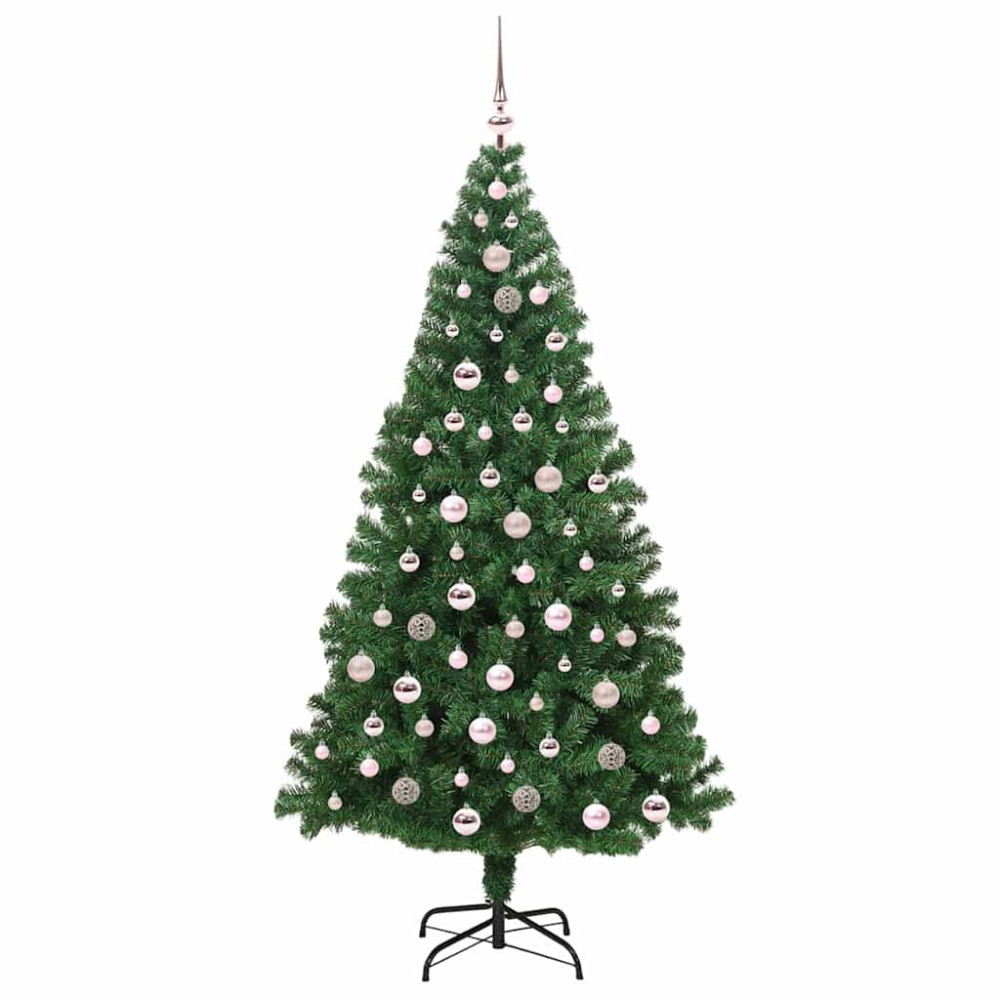 Produktbild för Konstgjord julgran Grön 210 cm PVC och Stål och Plast