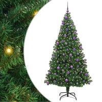 Produktbild för Konstgjord julgran Grön 210 cm PVC och Stål och Plast