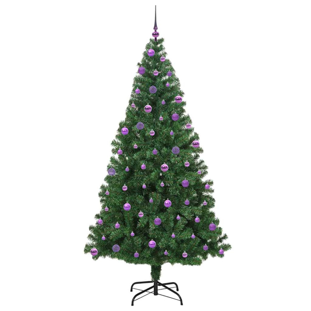 Produktbild för Konstgjord julgran Grön 210 cm PVC och Stål och Plast