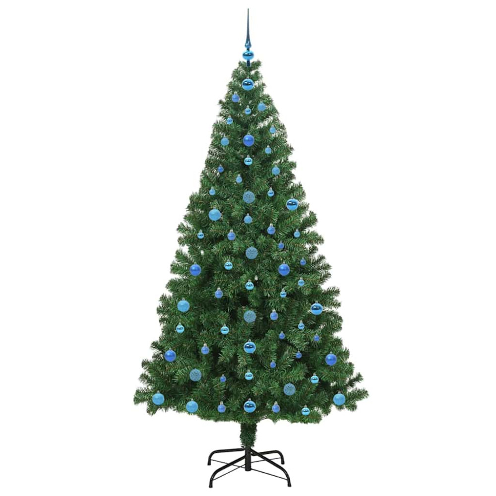 Produktbild för Konstgjord julgran Grön 210 cm PVC och Stål och Plast