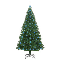 Produktbild för Konstgjord julgran Grön 210 cm PVC och Stål och Plast
