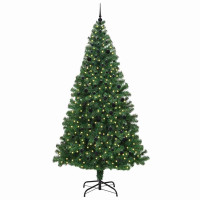 Produktbild för Konstgjord julgran Grön 240 cm PVC och Stål och Plast