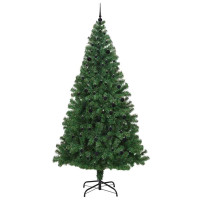 Produktbild för Konstgjord julgran Grön 240 cm PVC och Stål och Plast