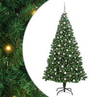 Produktbild för Konstgjord julgran Grön 240 cm PVC och Stål och Plast
