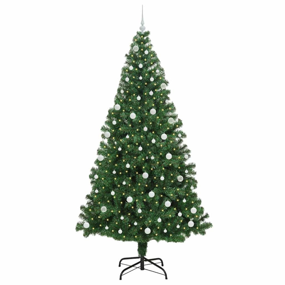 Produktbild för Konstgjord julgran Grön 240 cm PVC och Stål och Plast