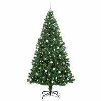 Produktbild för Konstgjord julgran Grön 240 cm PVC och Stål och Plast