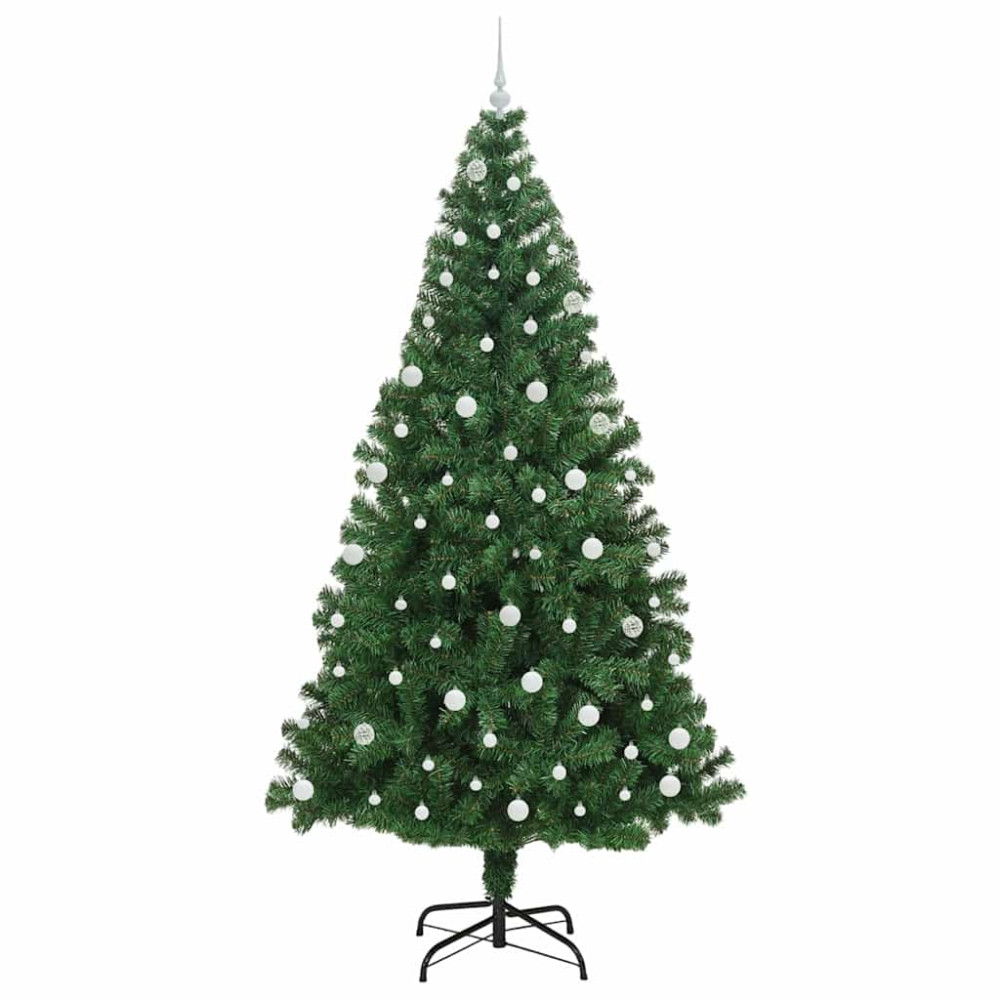 Produktbild för Konstgjord julgran Grön 240 cm PVC och Stål och Plast