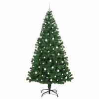 Produktbild för Konstgjord julgran Grön 240 cm PVC och Stål och Plast