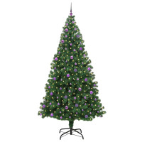 Produktbild för Konstgjord julgran Grön 240 cm PVC och Stål och Plast